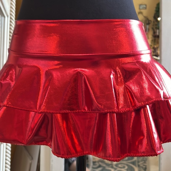 Red Mini Rave Skirt - Picture 2 of 12
